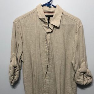 Khaki-colored Men’s Button Up